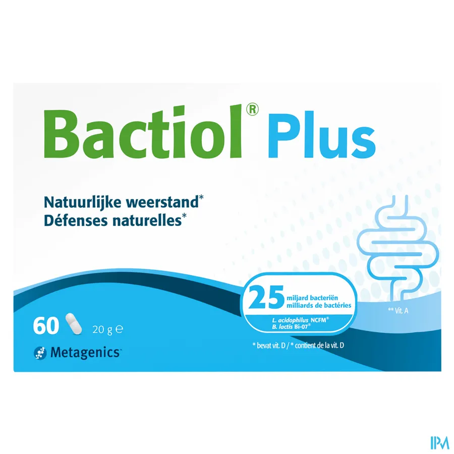 packshot van Bactiol Plus 60 capsules