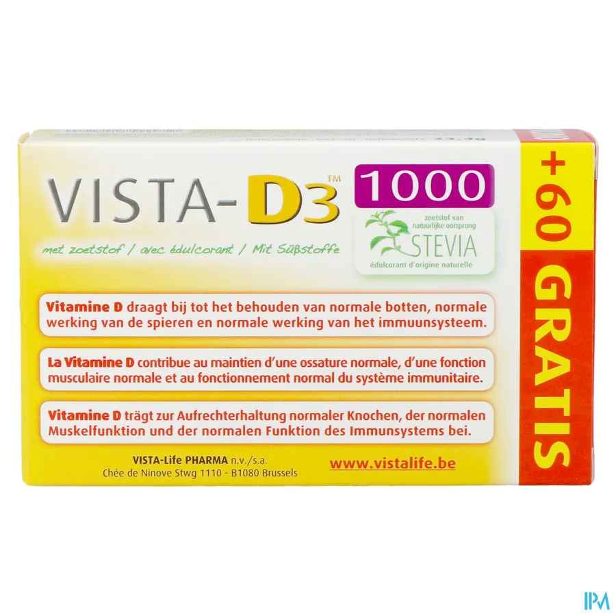 packshot van Vista D3 1000 PROMO 120 + 60 smelttabletten