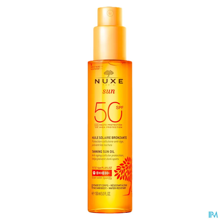productshot van Nuxe Tanning Sun Oil SPF 50 Face & Body Spray 150 ml