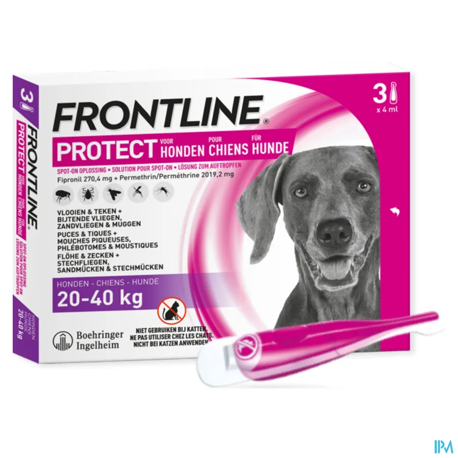 packshot van Frontline Protect Spot-On Hond 20-40 kg 3 x 4 ml