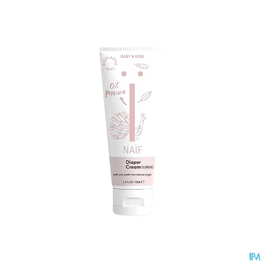packshot van Naïf Baby & Kids Diaper Cream zonder parfum 75 ml
