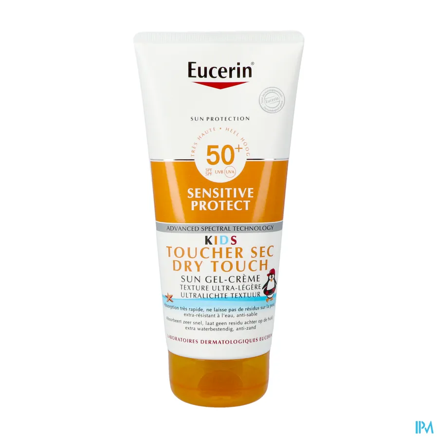 packshot van Eucerin Kids Sensitive Protect Dry Touch Sun Gel-Crème SPF 50+ 200 ml