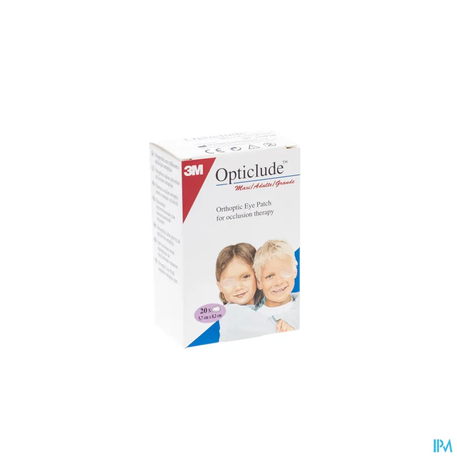 packshot van Opticlude Oogpleister voor Occlusietherapie Maxi (5,7 cm x 8,2 cm) 20 Pleisters