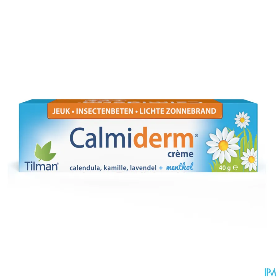 packshot van Calmiderm Crème tegen Jeuk, Huidirritaties en Insectenbeten met Calendula, Kamille en Lavendel Tube 40 g