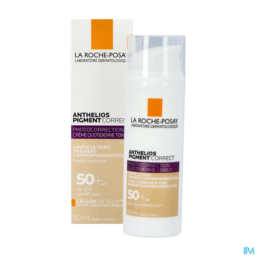 packshot van La Roche-Posay Anthelios Pigment Correct SPF 50+ Getint Light 50 ml