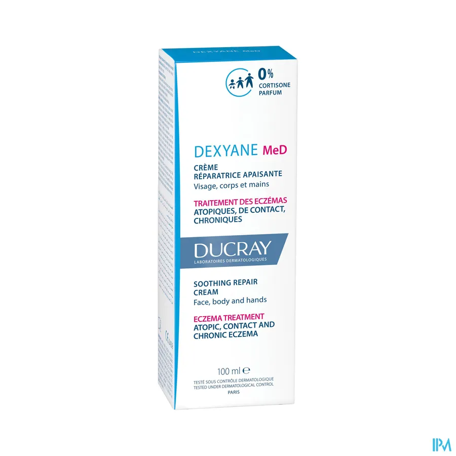 packshot van Ducray Dexyane MeD Herstellende Verzachtende Crème voor Behandeling van Eczeem van Gelaat en Lichaam 100 ml
