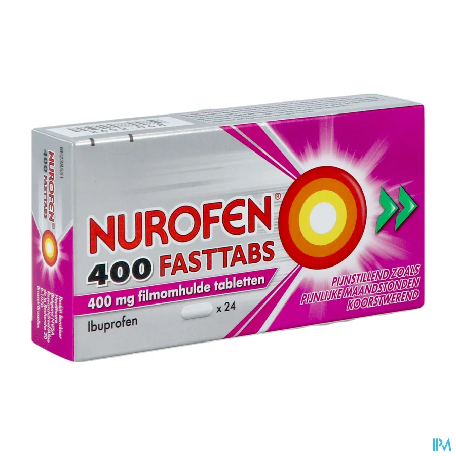 packshot van Nurofen 400 Fasttabs 24 tabletten
