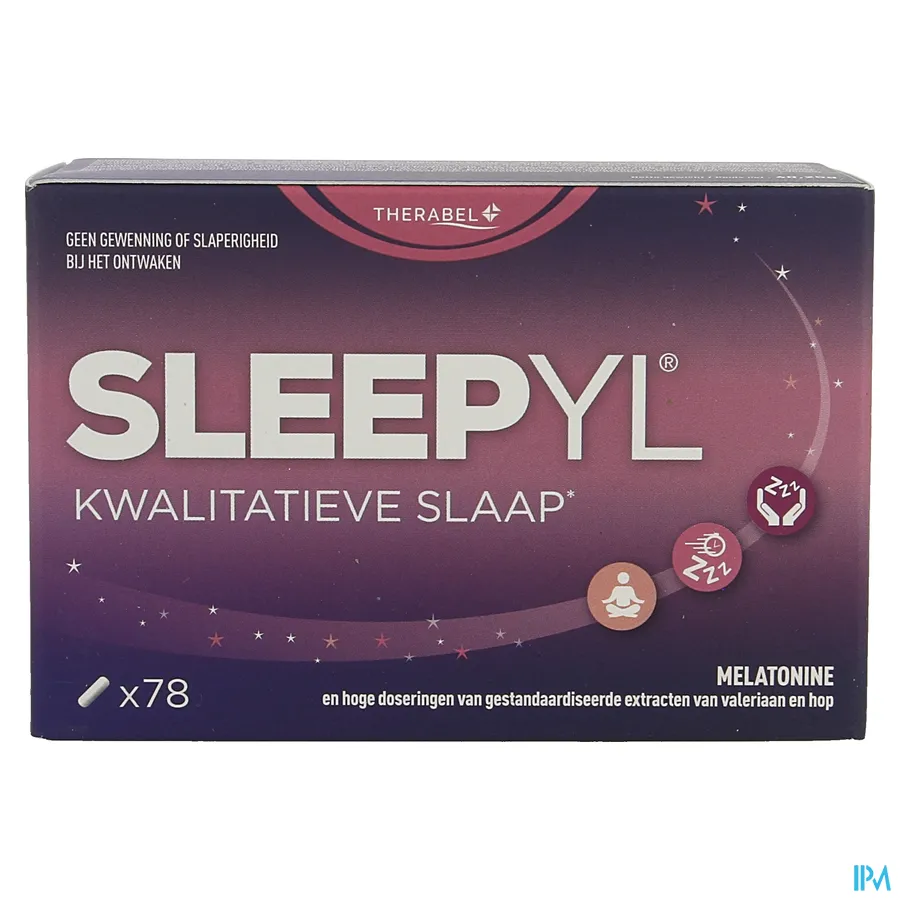 packshot van Sleepyl voor een Kwaliteitsvolle Slaap 78 Capsules