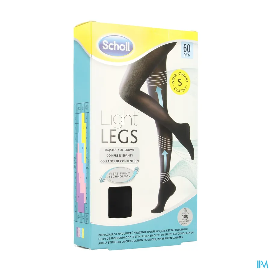 packshot van Scholl Light Legs Compressiepanty Zwart 60 Den Small