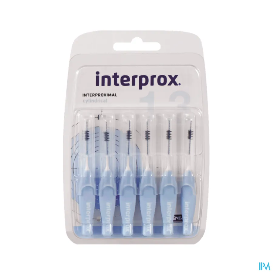 packshot van Interprox Premium Interdentale Borstels Cylindrical 1,3 Lichtblauw 6 Stuks