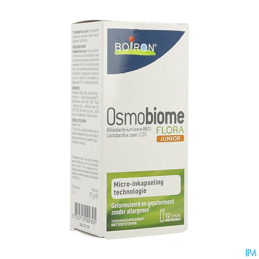 packshot van Osmobiome Flora Junior Stick Orodisp. 12 sticks