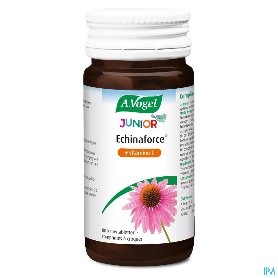packshot van A. Vogel Echinaforce Junior + Vitamine C 80 kauwtabletten