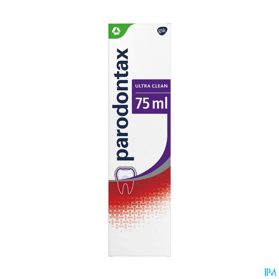packshot van Parodontax Ultra Clean -Dagelijkse Fluoride Tandpasta voor Gezond Tandvlees en Sterke Tanden - Helpt tegen en Voorkomt Bloedend Tandvlees- Tube 75 ml