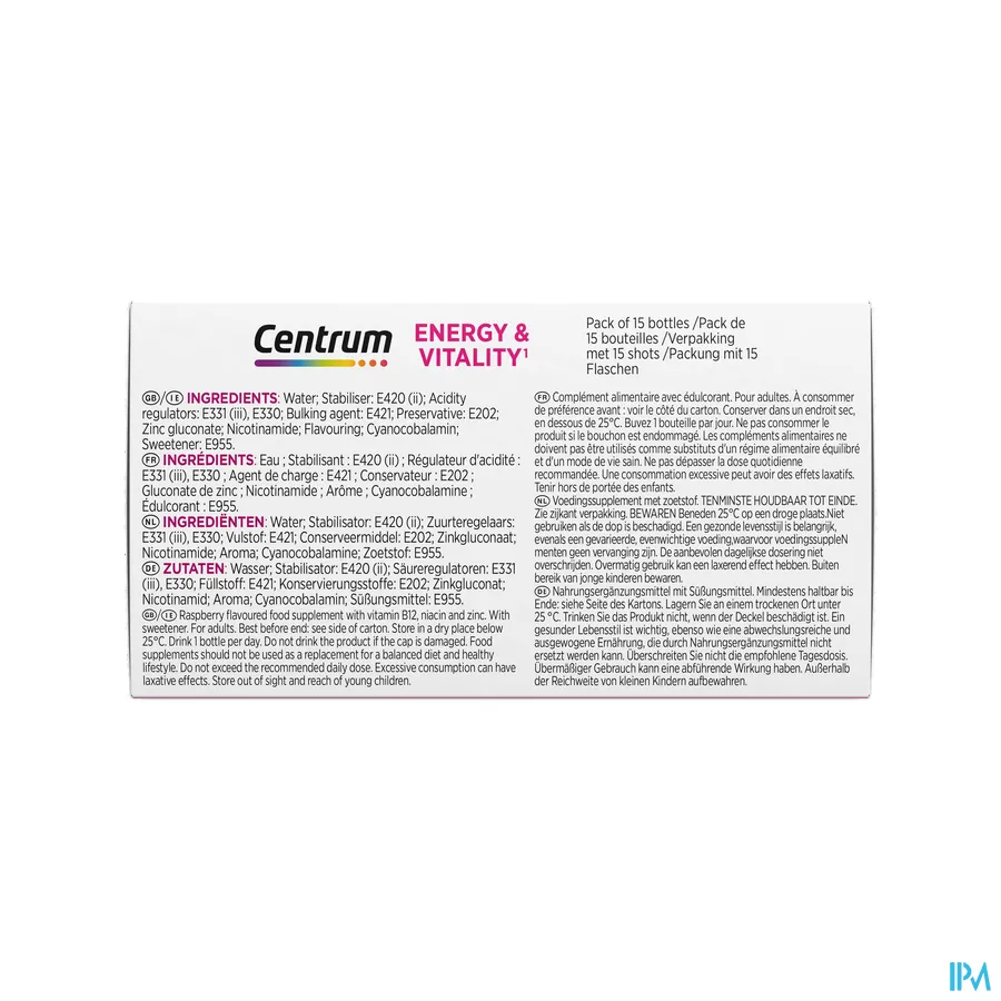 packshot van Centrum Energy & Vitality Vitamine B12 15 x 7 ml