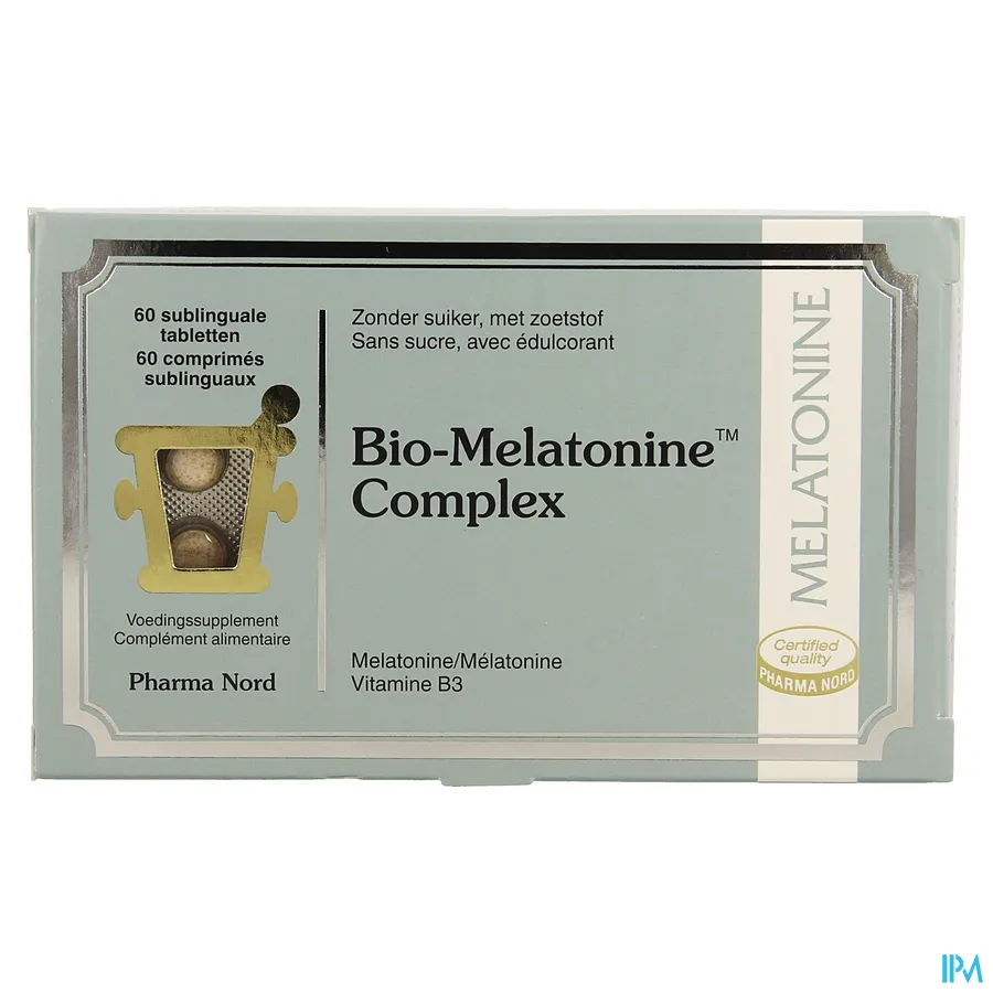 packshot van Bio-Melatonine Complex 60 Sublinguale Tabletten