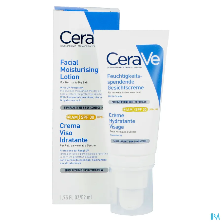 packshot van CeraVe Hydraterende Gezichtscrème SPF30