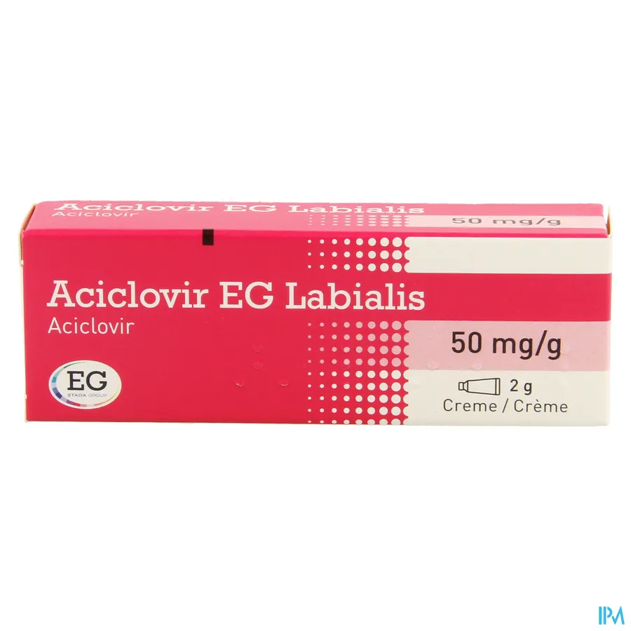 packshot van Aciclovir EG Labialis 2 g