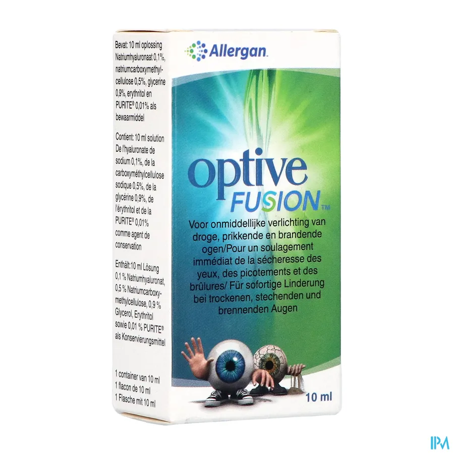 packshot van Optive Fusion voor Onmiddellijke Verlichting van Droge, Prikkende en Brandende Ogen 10 ml