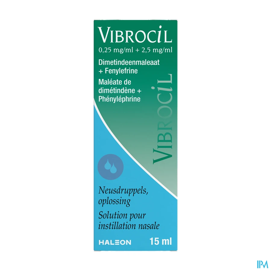 packshot van Vibrocil Neusdruppels bij Rhinitis 15 ml