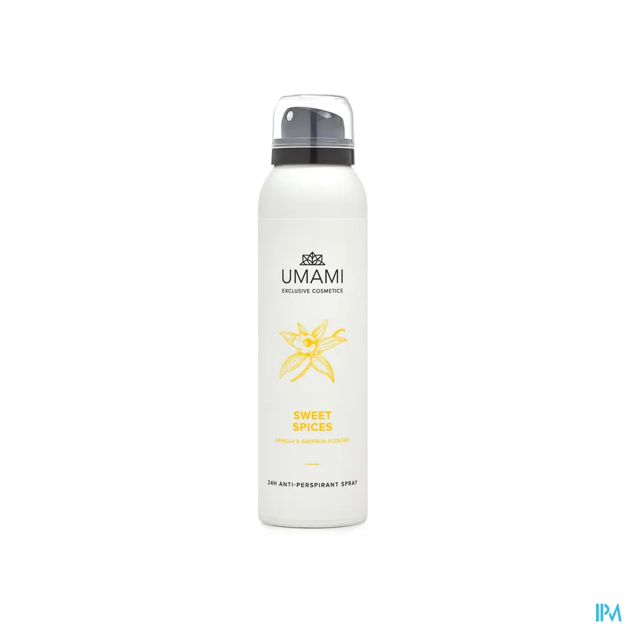 packshot van Umami Sweet Spices Vanilla&saffron anti-perspirant spray 24h 150ml