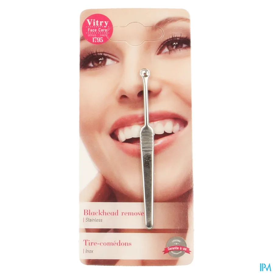 packshot van Vitry Comedonendrukker in Inox