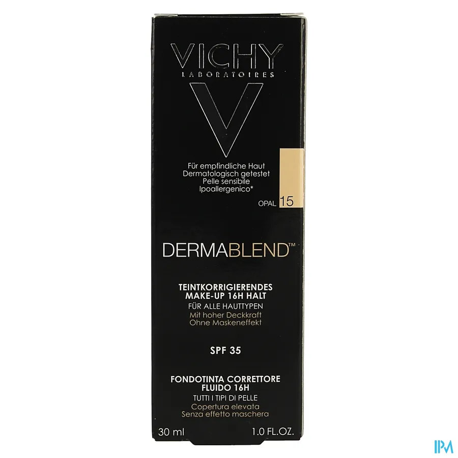packshot van Vichy Dermablend Fond De Teint Fluide 15 Opal 30 ml