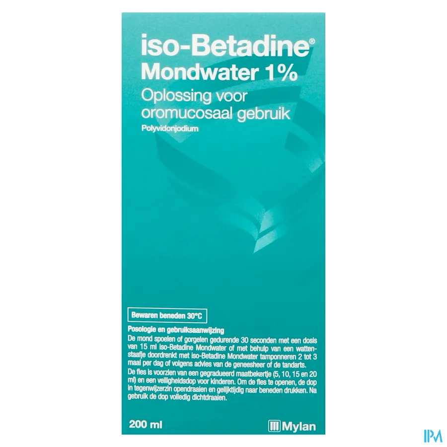 packshot van Iso-Betadine Mondspoeling 200ml