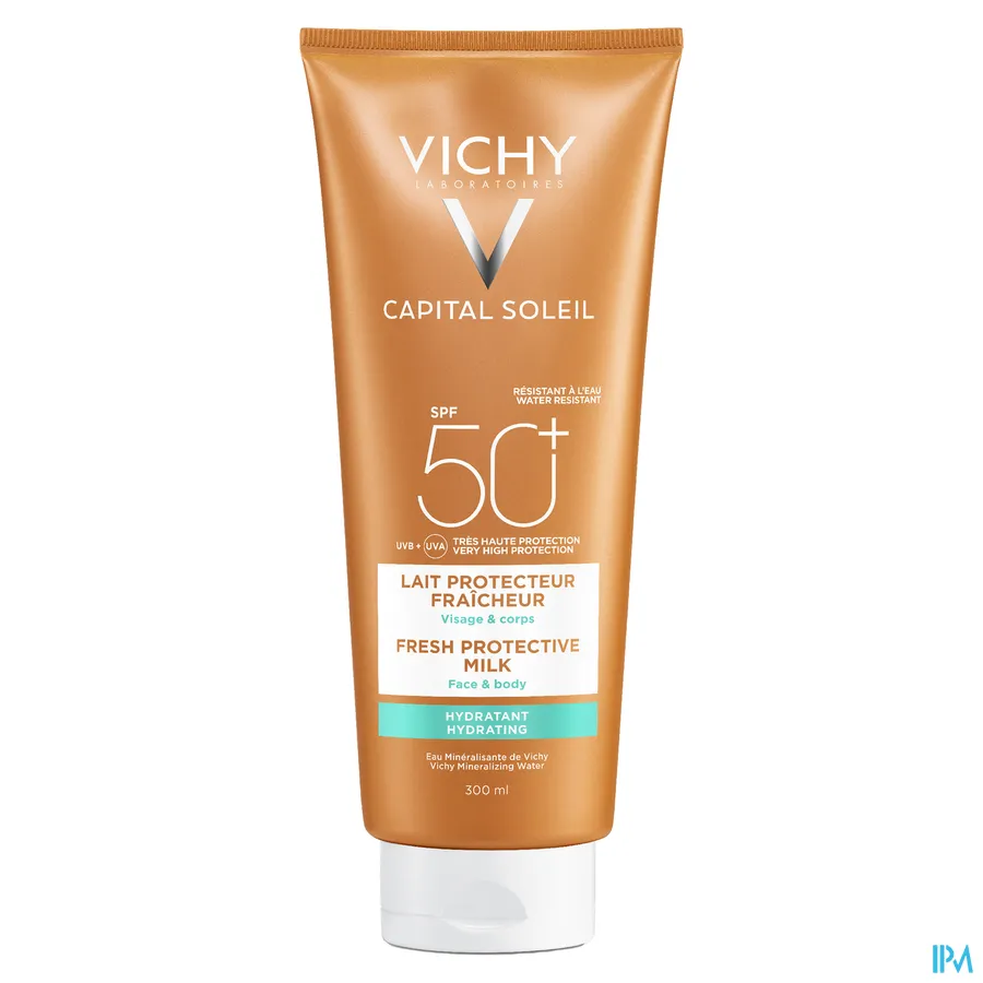packshot van Vichy Capital Soleil Onzichtbare Hydraterende Beschermende Melk SPF 50+ 300 ml