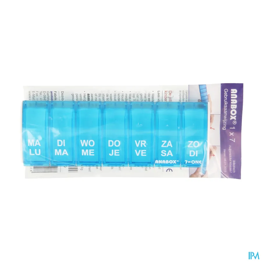 packshot van Anabox Medicijndoos voor 7 Dagen met 1 Innamemoment per Dag