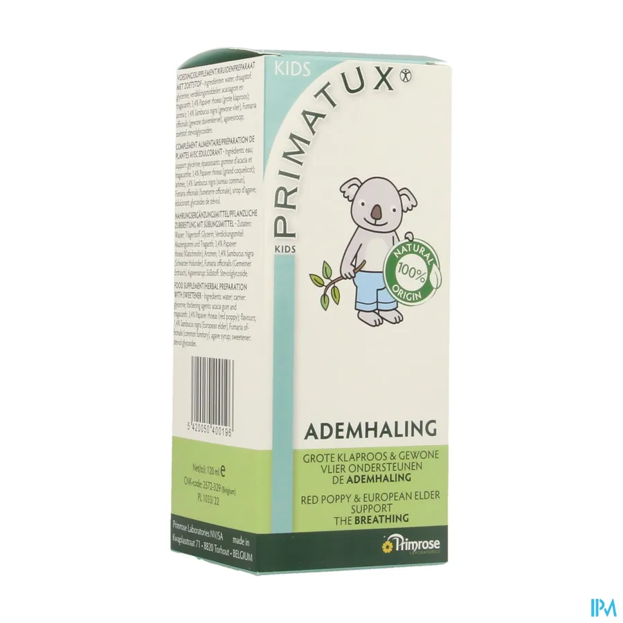 packshot van Primatux Kids voor de Ademhaling 120 ml