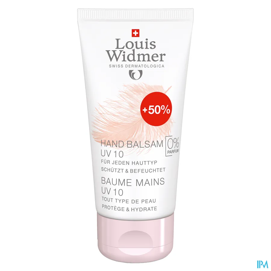 productshot van Louis Widmer Handbalsem UV10 zonder parfum 75ml