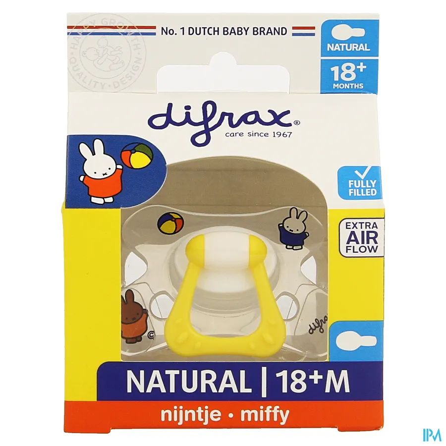 packshot van Difrax Fopspeen Natural 18m+ Nijntje