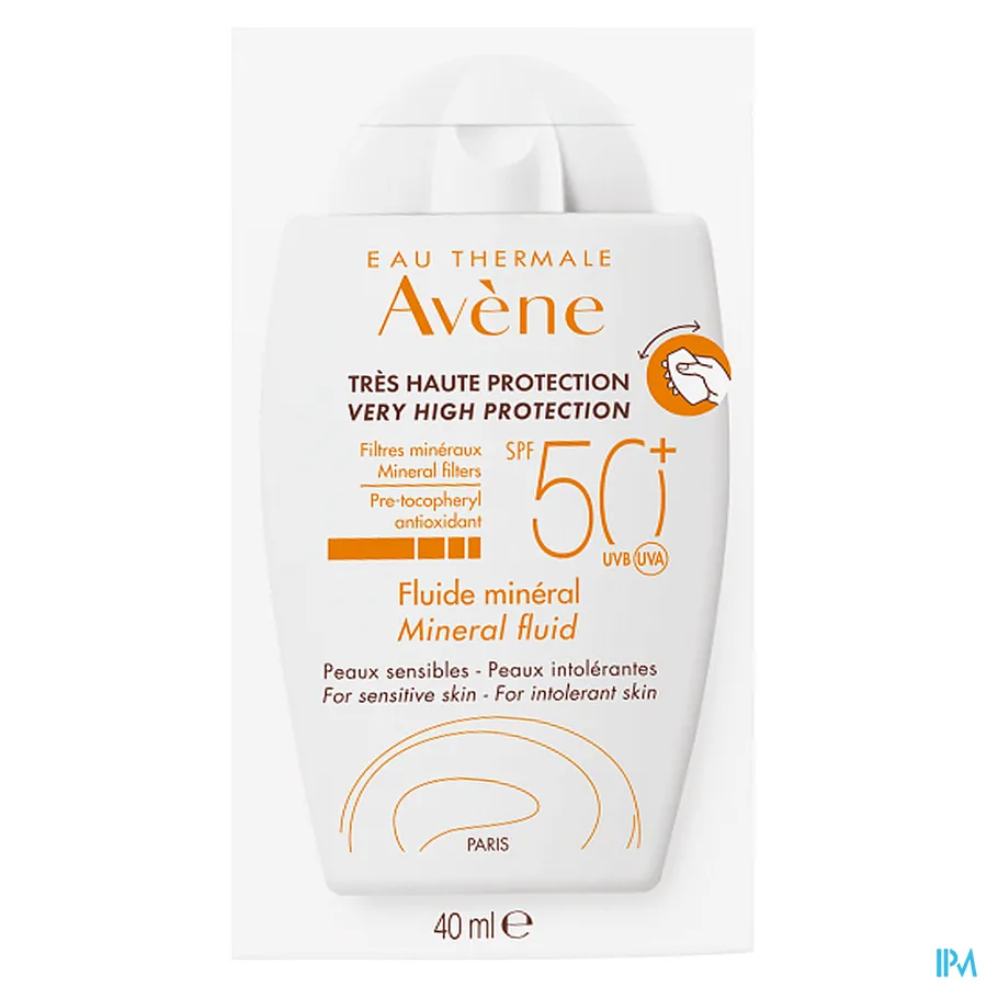 packshot van Avène Minerale Fluid Getint SPF50+ 40 ml