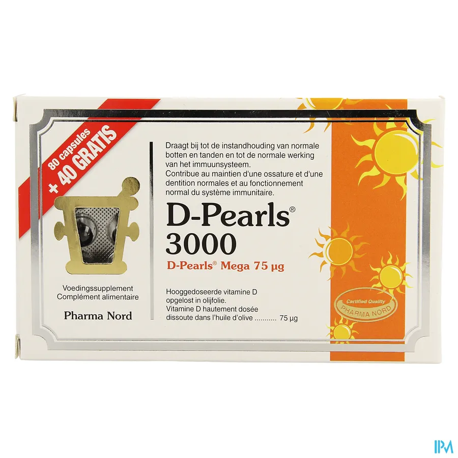 packshot van D-pearls 3000 Caps 80 + Caps 40 Promo Pack