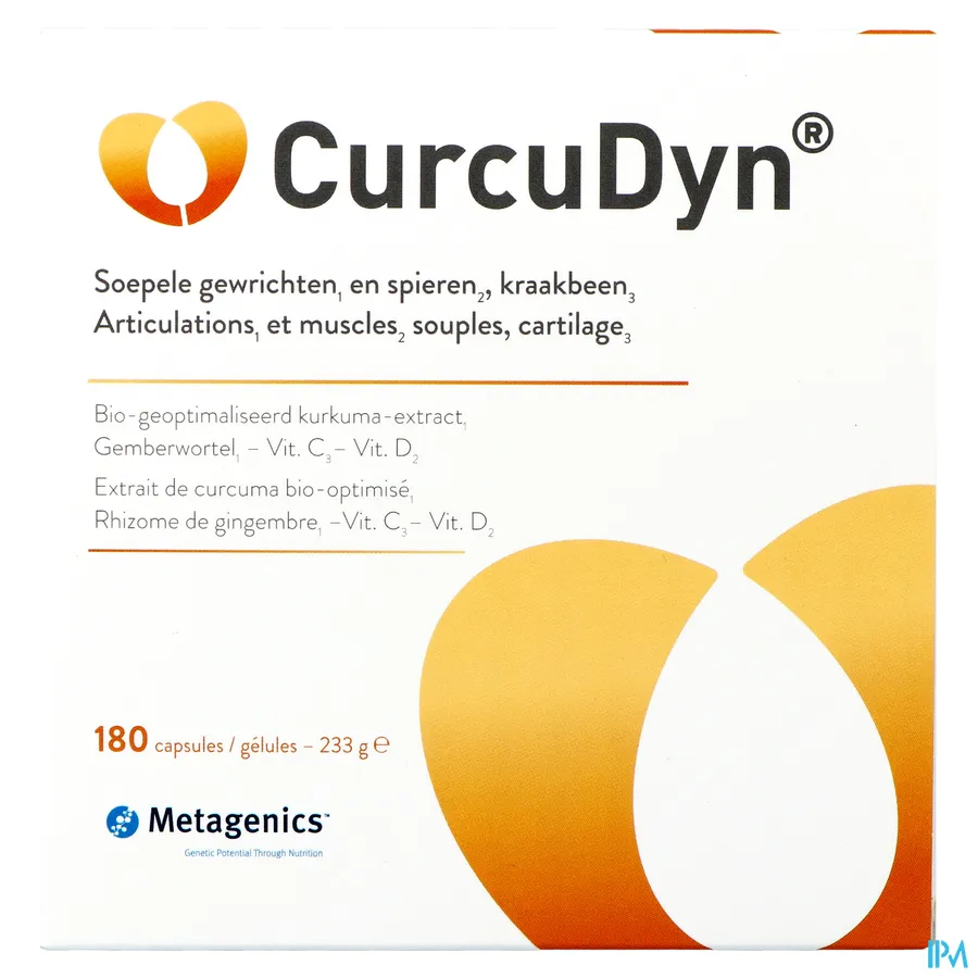 packshot van Curcudyn voor Gewrichten, Kraakbeen en Pezen 180 Capsules