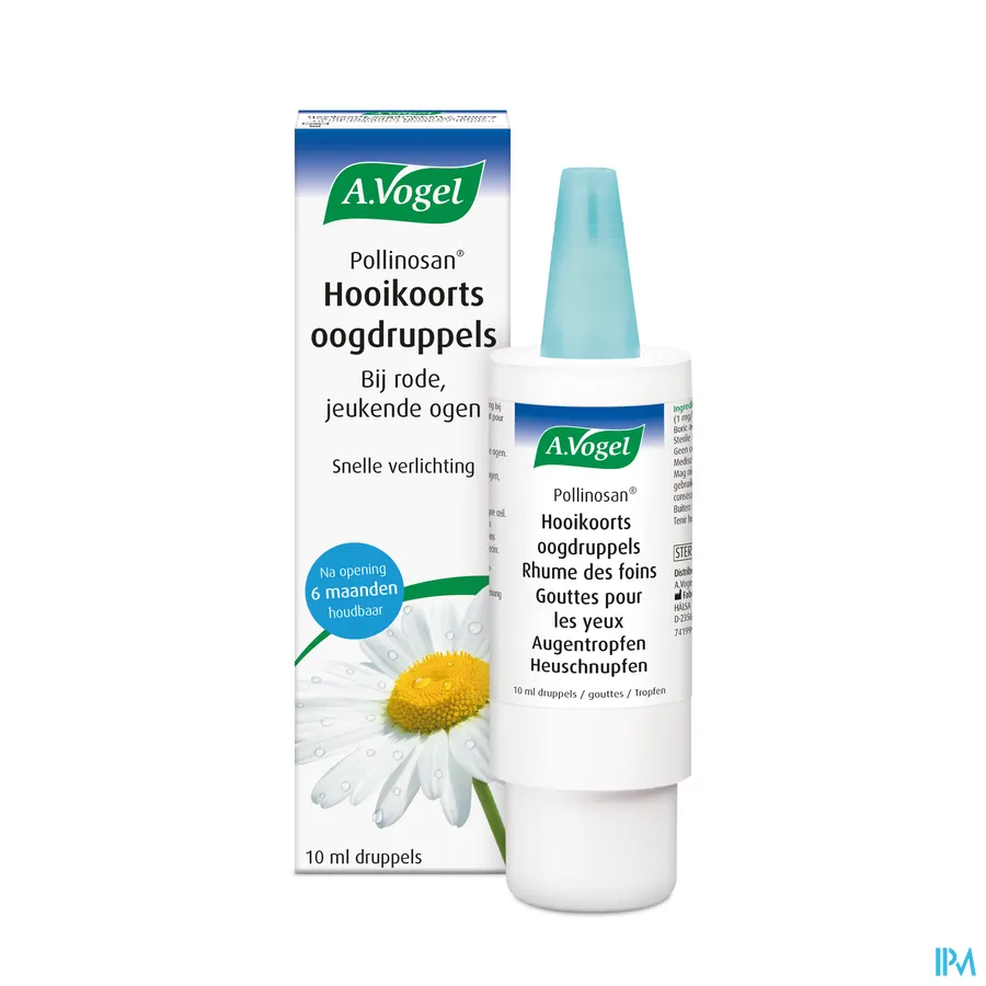 packshot van A. Vogel Pollinosan Hooikoorts Oogdruppels bij Rode, Jeukende en Branderige Ogen 10 ml