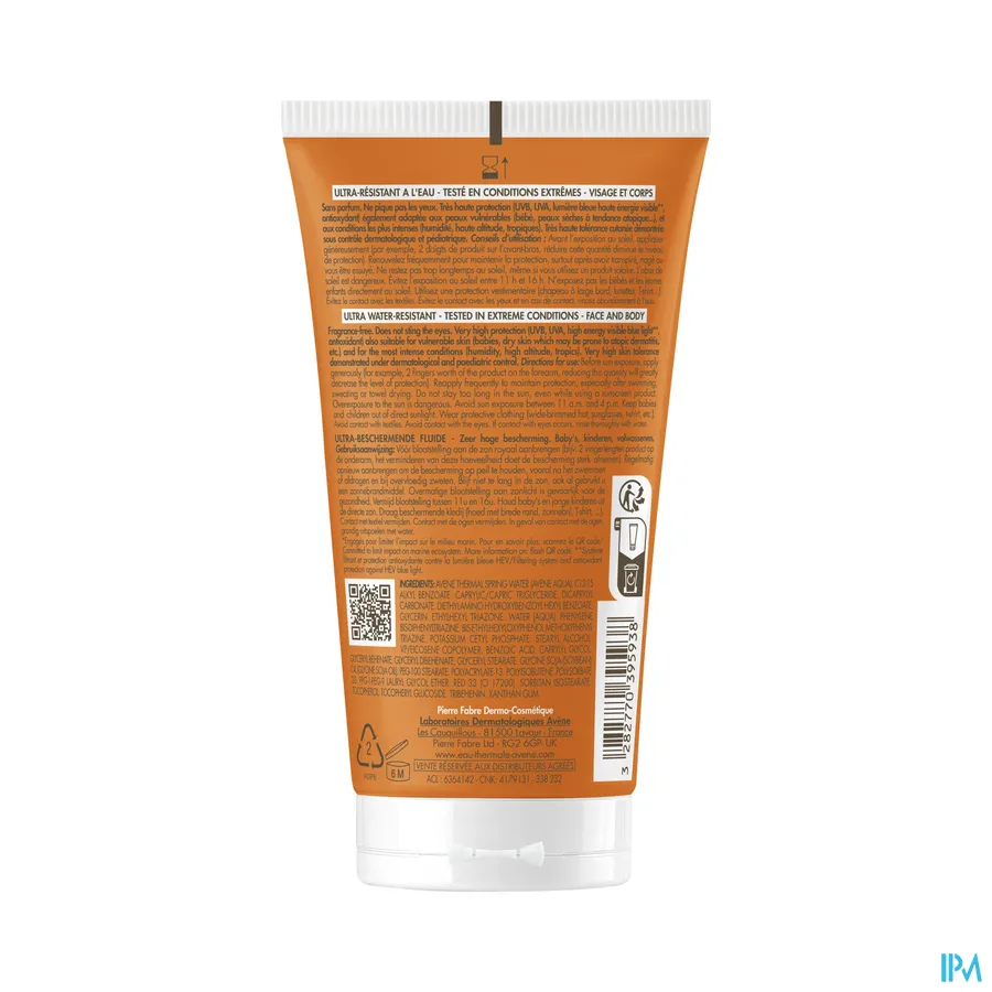 productshot van Avène Intense Protect Zonnefluïde SPF50+ 150 ml