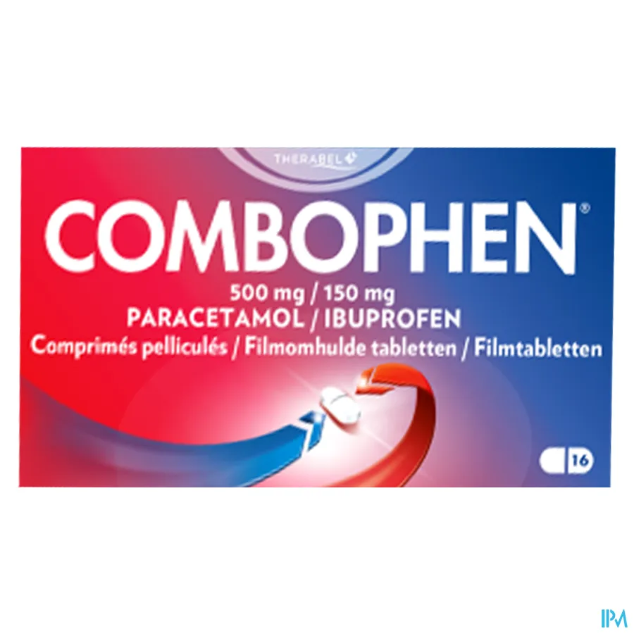 packshot van Combophen 500mg/150mg Filmomhulde Tabletten 16