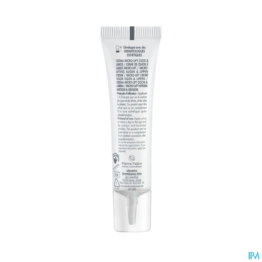 productshot van Avène Hyaluron Activ Procedure Micro-Liftende Oog- & Lipcrème 15 ml