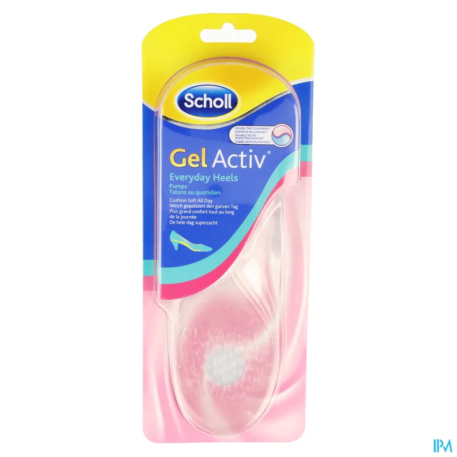 packshot van Scholl Gel Activ Everyday Heels Zolen voor Pumps Geschikt voor Maat 35-40,5 2 Stuks