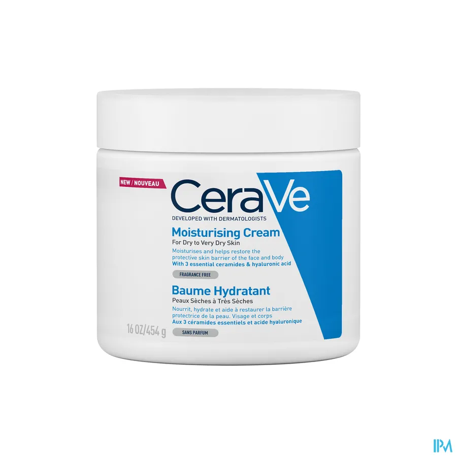 packshot van CeraVe Hydraterende Crème voor Lichaam en Gezicht Pot 454 ml