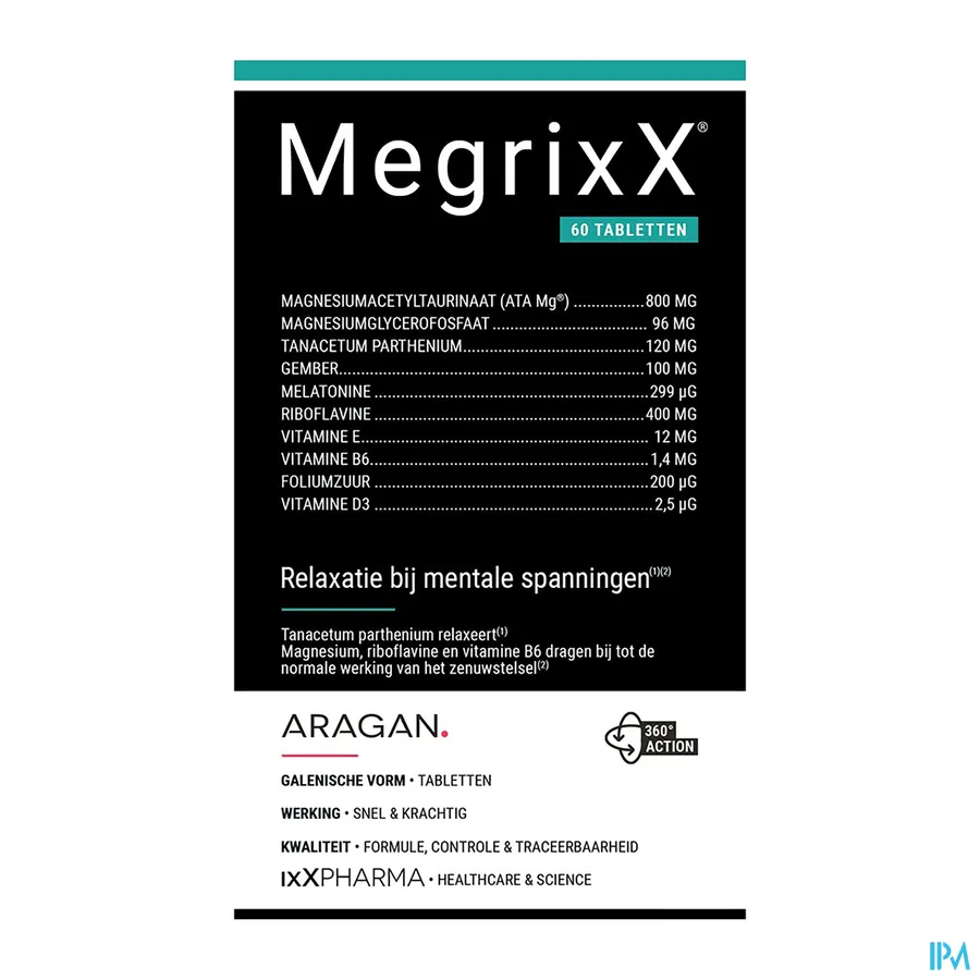 packshot van MegrixX 60 tabletten