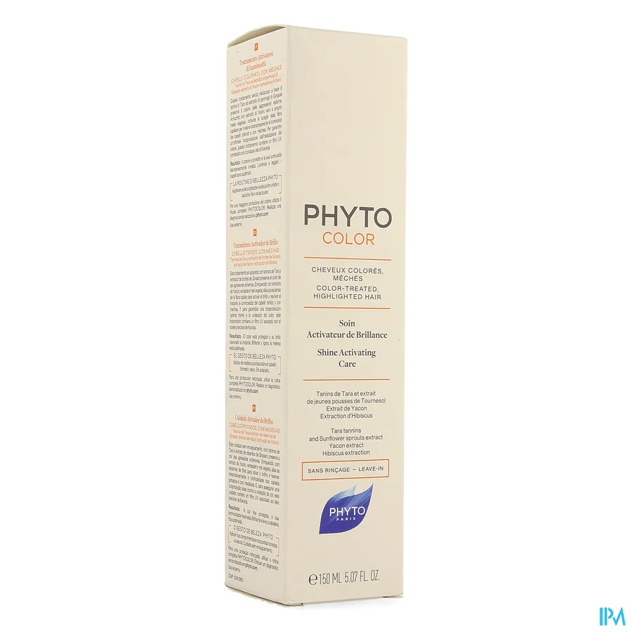 packshot van Phyto Color Glansboostende Verzorging voor Geverfd Haar en Haar met Highlights met Tara Tannines en Jonge Zonnebloemscheuten- en Hibiscusextract 150 ml