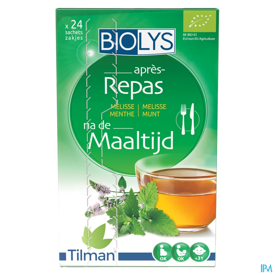 packshot van Tilman Biolys Maaltijd Melisse-Munt 24 zakjes