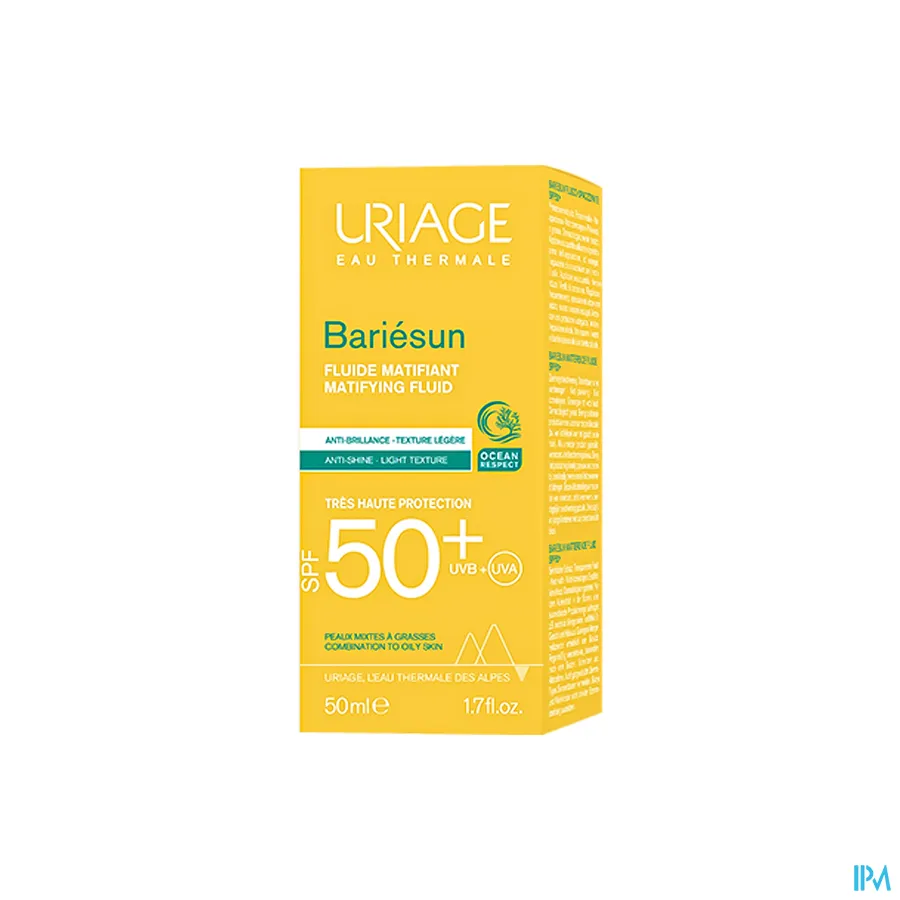 packshot van Uriage Bariésun Mat Fluide SPF50+ 50 ml