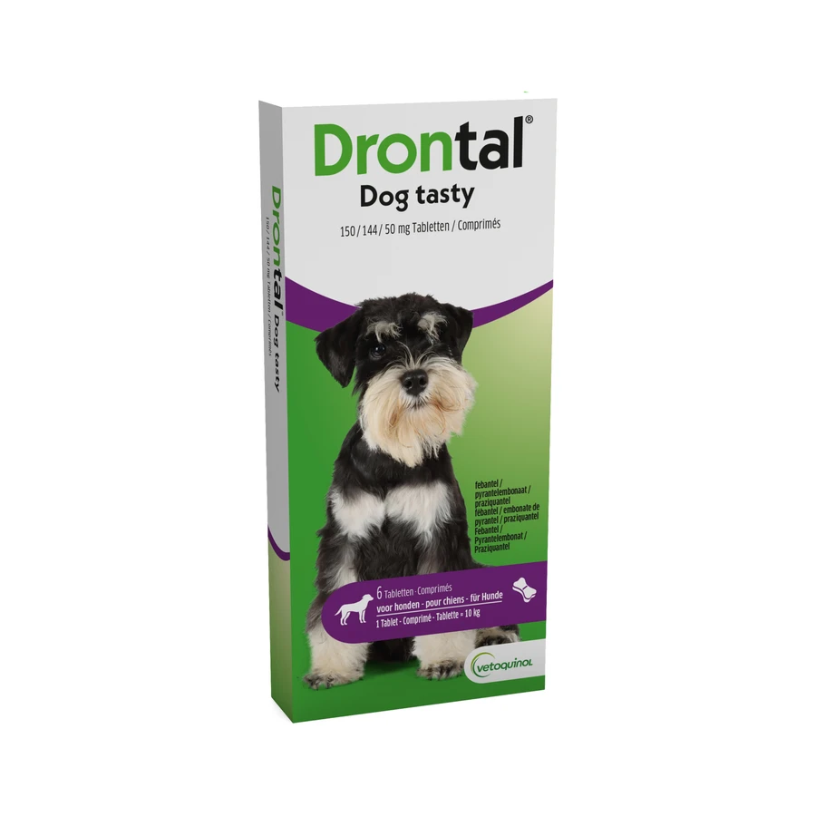 packshot van Drontal Dog Tasty 6 tabletten