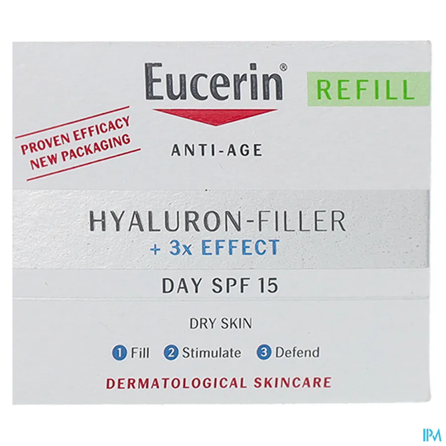 packshot van Eucerin Hyaluron-Filler X3 Dagcrème Droge Huid SPF 15 Navulling 50 ml - Navulling