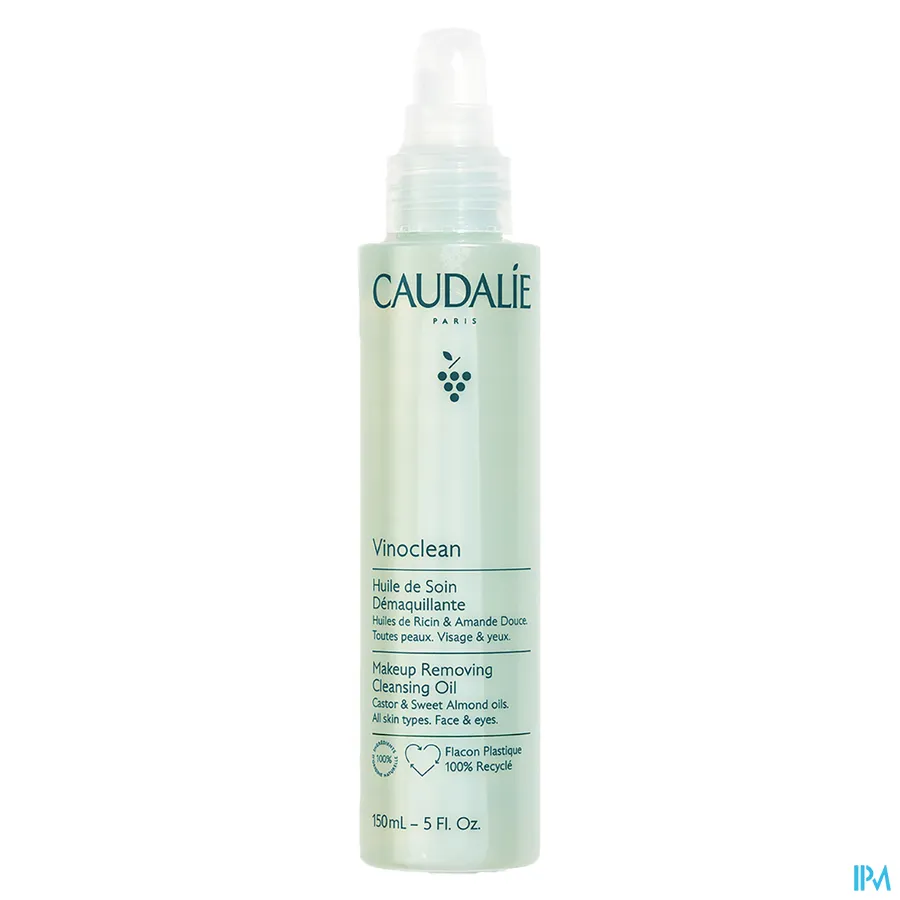 packshot van Caudalie Vinoclean Reinigende Verzorgingsolie voor Gelaat en Ogen voor Alle Huidtypes Pompflacon 150 ml