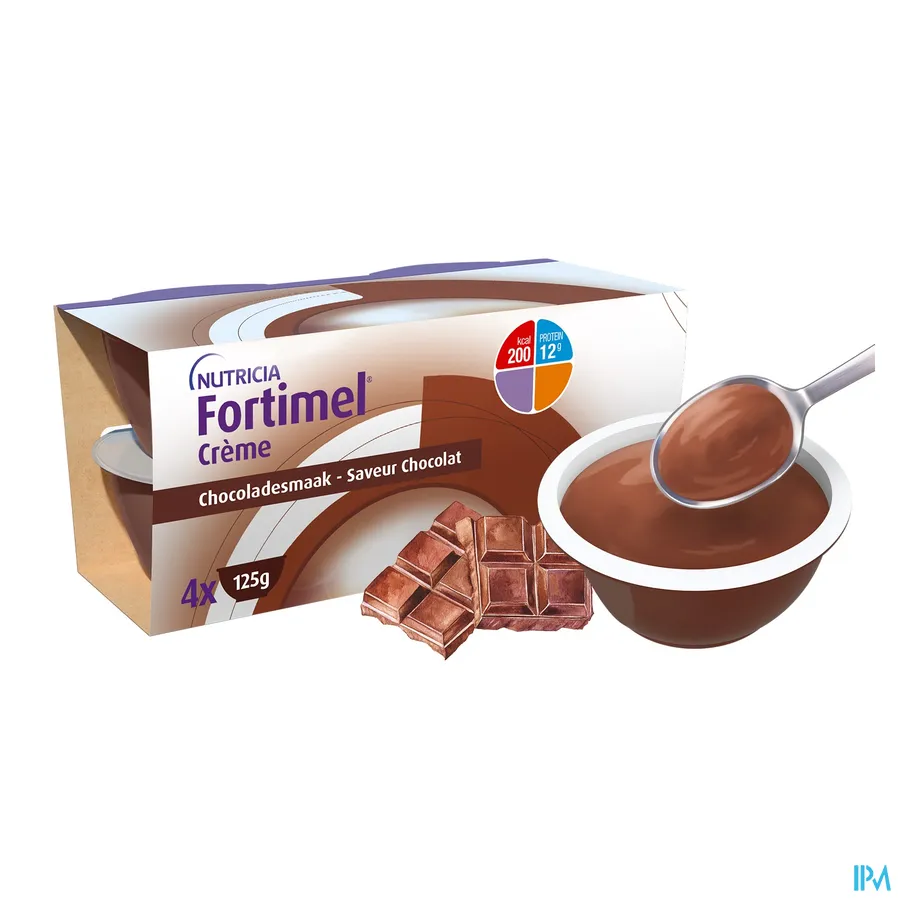 packshot van Fortimel Crème Chocolade 4 x 125 g