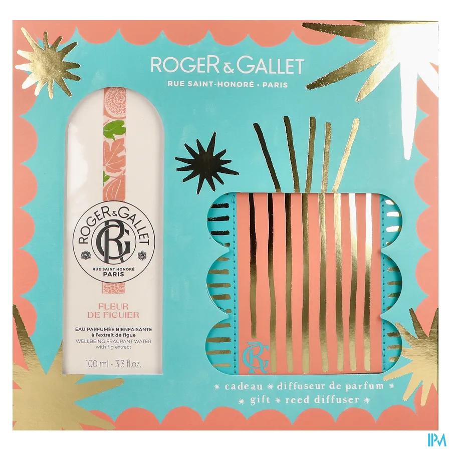 packshot van Roger & Gallet Geparfumeerd Water + Geurstokjes Geschenkset Fleur de Figuier